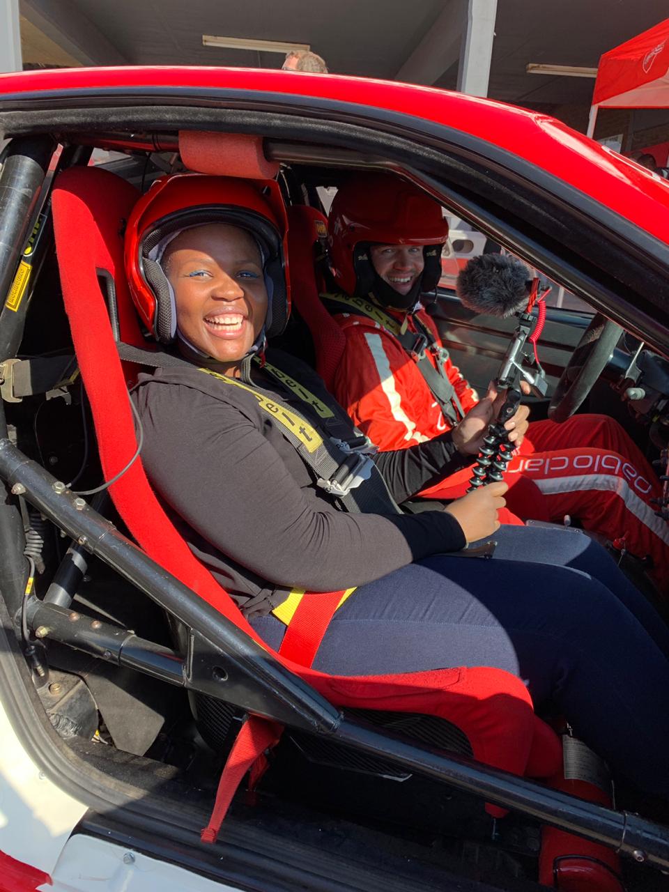 In a Ferrari