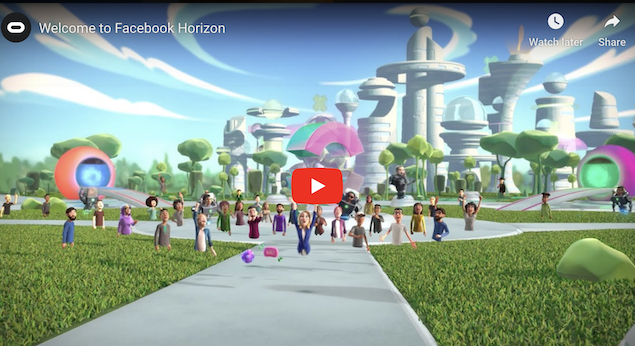 Facebook Horizon platform and virtual reality