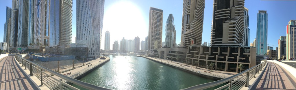 Dubai Marina in panoramic